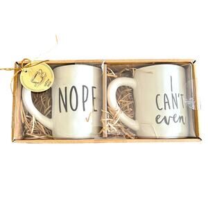 Mug Set Coffee Talk "Nope" & "I Can't Even" Coffee Mug Set 2 Piece Set